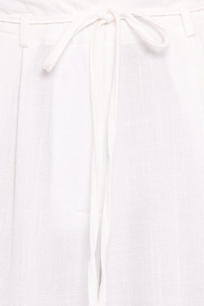 Andrew Wide Leg Linen Blend Pant - White