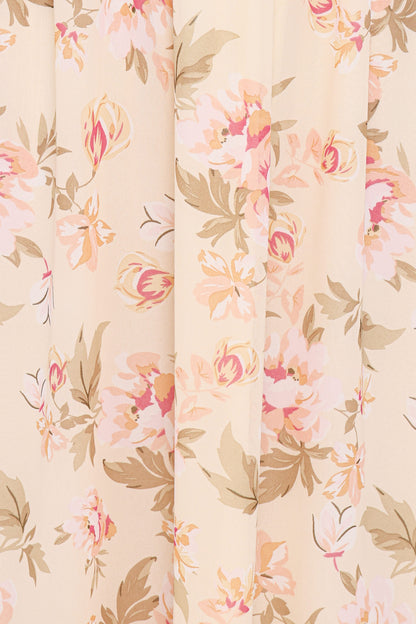 Aine Midi Dress - Cream Floral