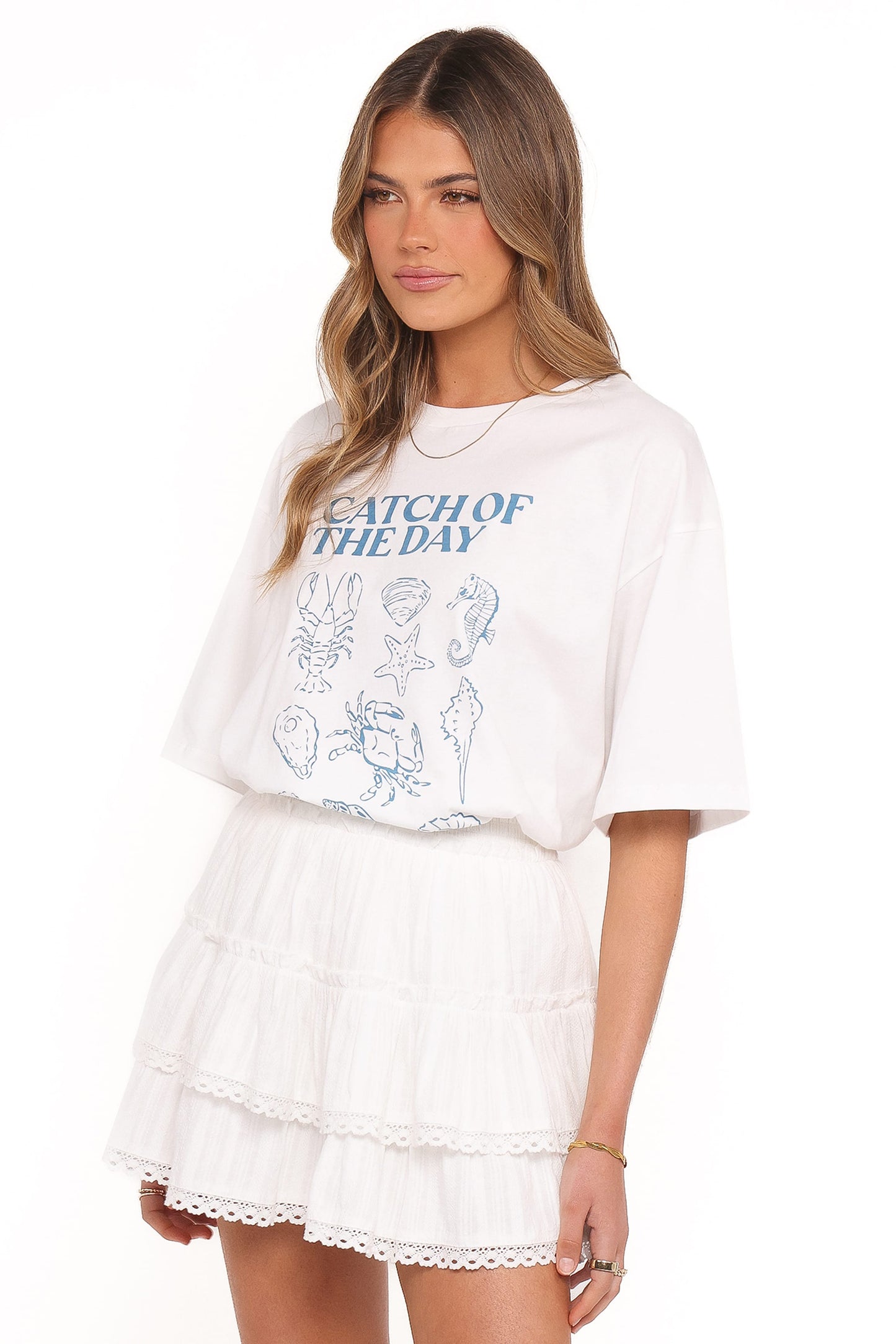 Catch of the Day Tee - White Blue
