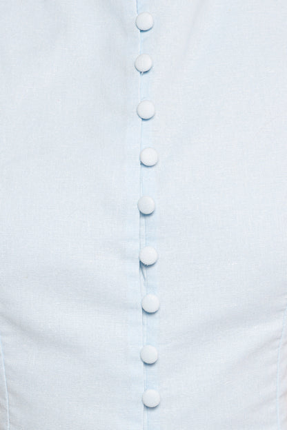 Daniella Linen Vest - Light Blue