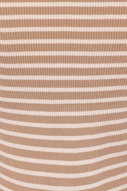 Aine Maxi Skirt Set - Khaki/Cream Stripe